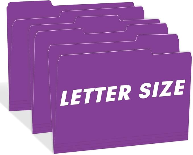 File Folder, RAZCC 100 Pack 1/3 Cut Tab File Folders Letter Size, Folders - Image 6