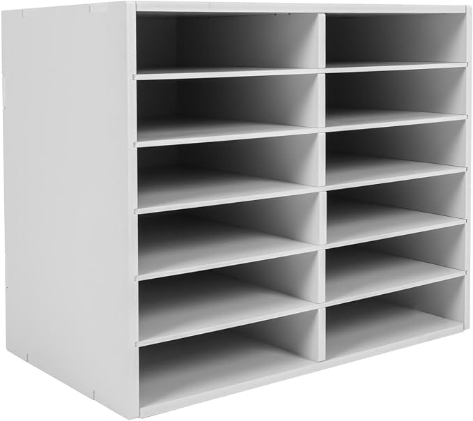 Mail Sorter Desktop, 12 Compartments Literature Organizer, Sheet Sorter - Image 6