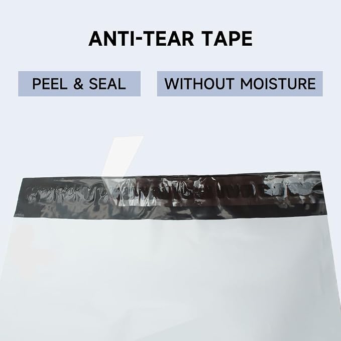 White Poly Mailers 12x15.5 Inch, 200 Pack | Self-seal shipping bags - Image 3