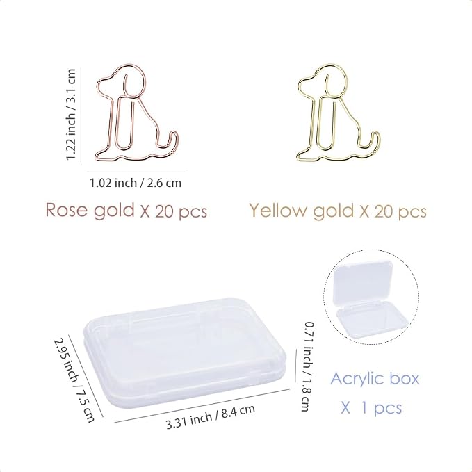 OWLFAVO 40pcs Puppy Dog Shape Paper Clips - Image 2