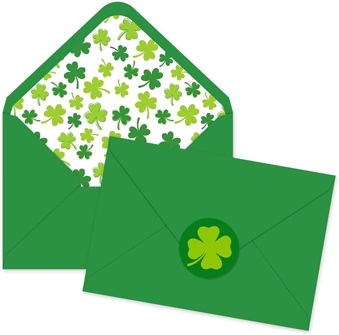 Whaline 50 Pcs St. Patrick's Day Invitation Envelopes Greeting Card Envelope by Whaline