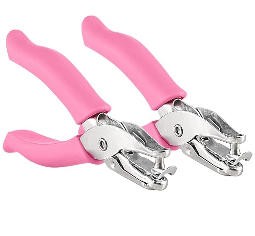 Single Hole Punch Metal Pink, 1/4” Hole Puncher by Enday
