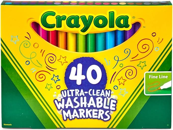 Crayola Ultra Clean Fine Line Washable Markers, School Supplies, Classroom - Image 4