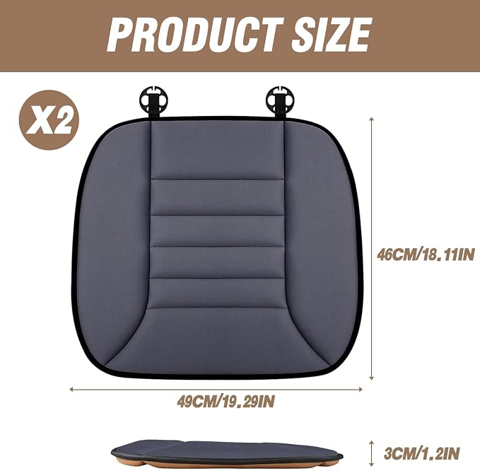 MYFAMIREA 2PCS Car Seat Cushion Pad 1.2" Thick Comfort Seat Protector - Image 7