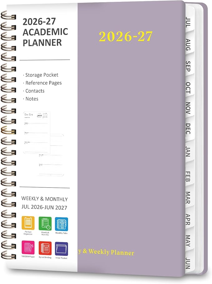 Planner 2026-2027, Weekly and Monthly Academic Year Calendar Planner, July 2026 by VALOME