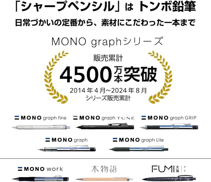 Tombow Mechanical Pencil, MONO Monograph Grip, Ivory DPA-151A - Image 8