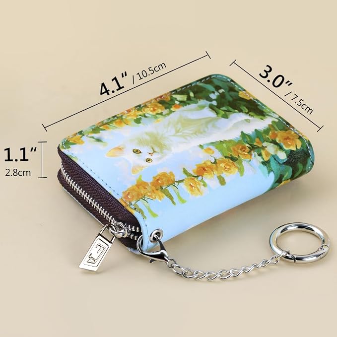 FurArt Zipper Wallet Women, RFID Blocking Credit Card Wallet, Business Card - Image 6