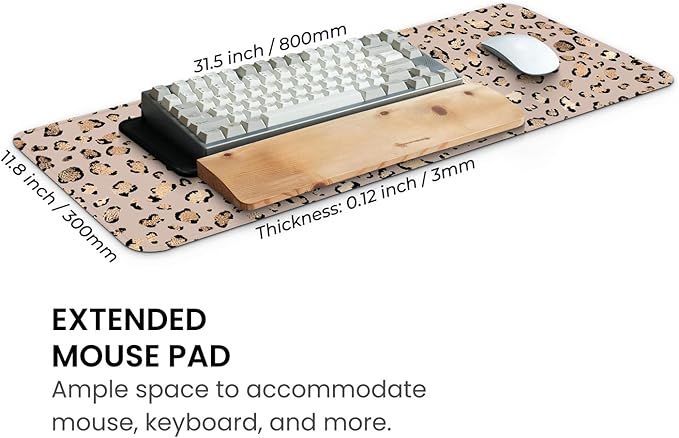 MAY FLOWER Gaming Mouse pad, Large Laptop Mousepad, Full Keyboard Mat, Long - Image 3