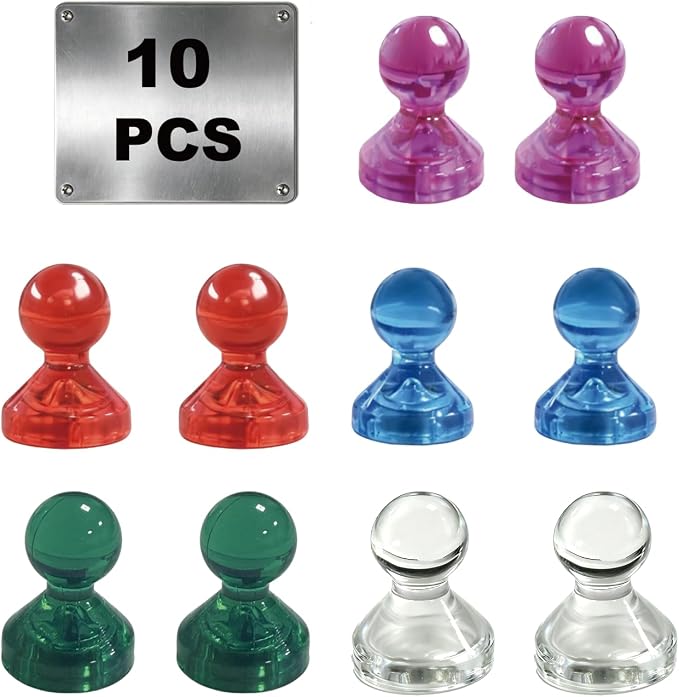 Ant Mag Magnetic Push Pins, 10 Pack Strong Whiteboard Magnets by AntMag