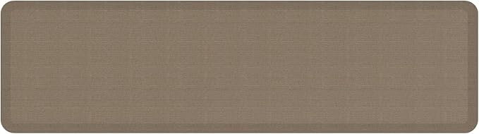 GelPro Ergo-Foam Cushioned Anti-Fatigue Standing Kitchen Floor Mat, Padded Stain-Resistant, Waterproof, Non-Slip Comfort Padded Desk/Office Mat - 20" x 72", Grasscloth Pecan-DeskLoop Office