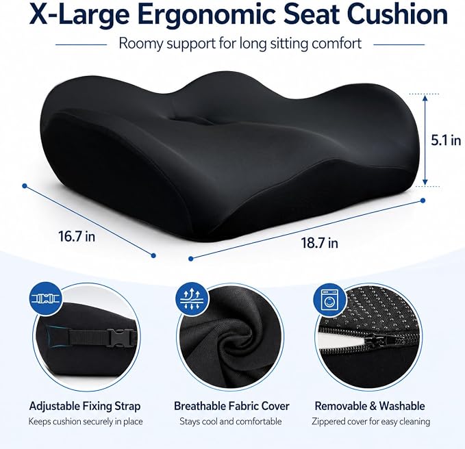 X Large Memory Foam Seat Cushion - Image 2