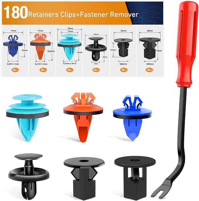 GOOACC 180PCS Car Bumper Retainer Clips Bumper Fender Liner Kit - Image 2