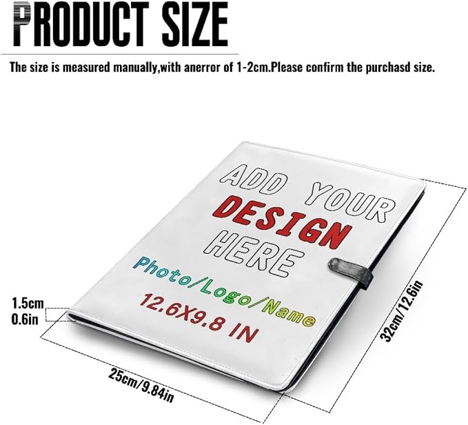 Personalized Leather Portfolio for Men Women, Custom Logo/Text/Photo Binder - Image 4