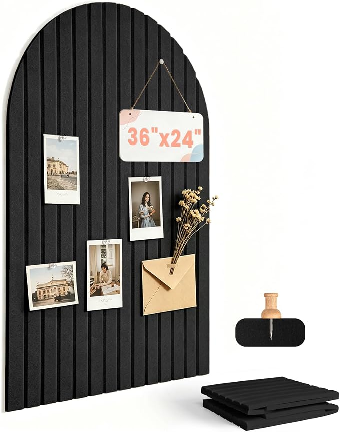 Large Arched Felt Bulletin Board 36"x24" by AkuDecor