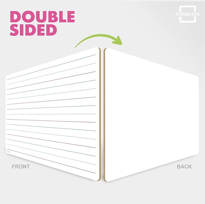 Scribbledo 5 Pack Lined Dry Erase Boards - Image 4