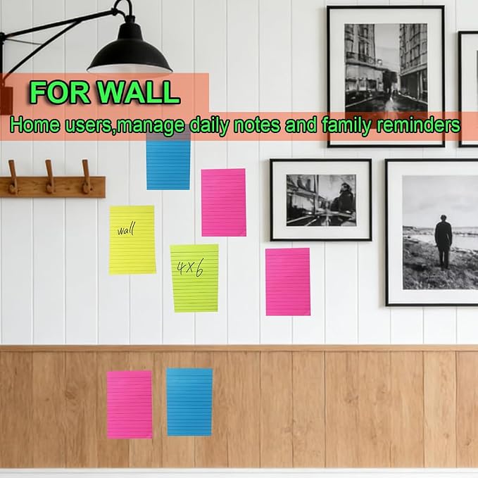 Lined Sticky Notes 4x6 in, Large Notepads - Image 6