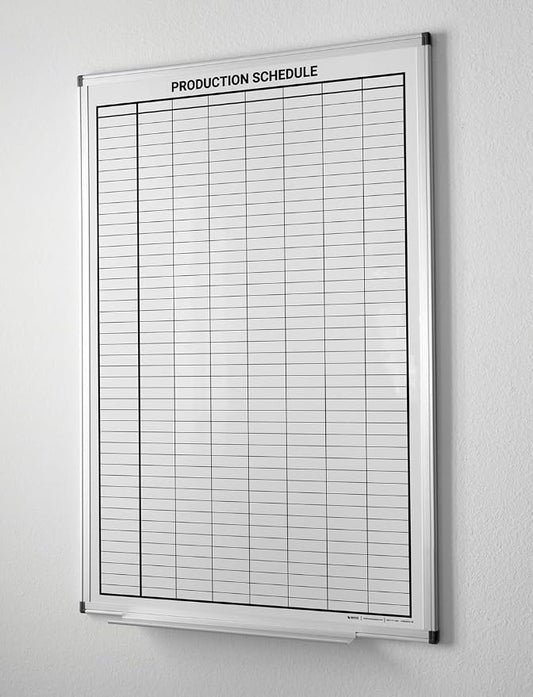 Production Schedule Portrait Whiteboard 36" x 24" by CreativeSafetySupply