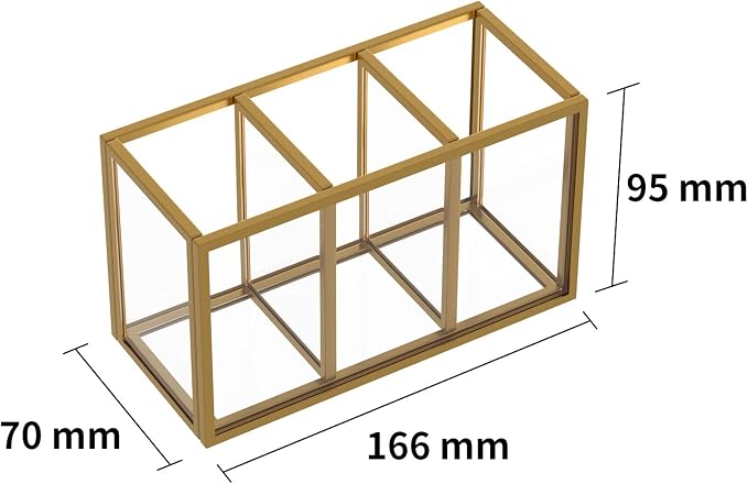 NIUBEE Acrylic Pen Holder 3 Compartments - Image 2