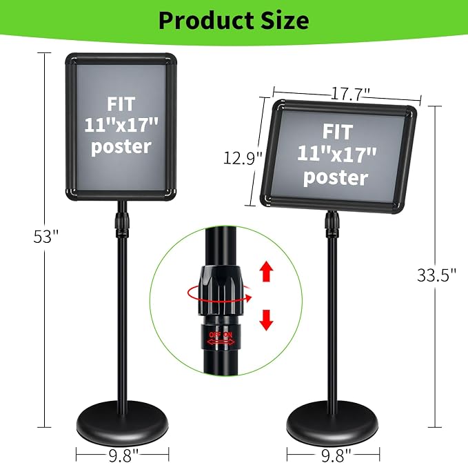INNOVSIGN 6Pack Adjustable Pedestal Sign Holder - Image 6