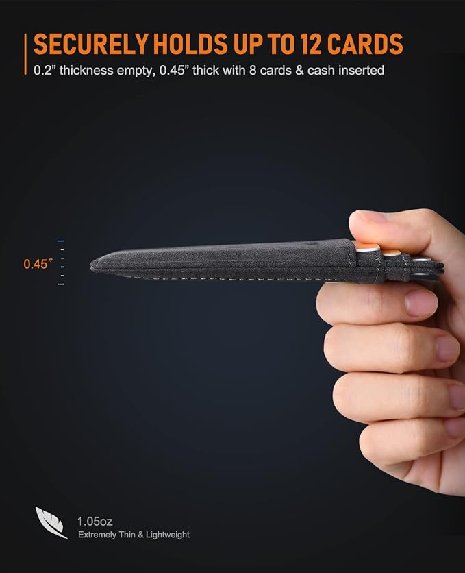 Buffway Slim Minimalist Front Pocket RFID Blocking Leather Wallets - Image 5
