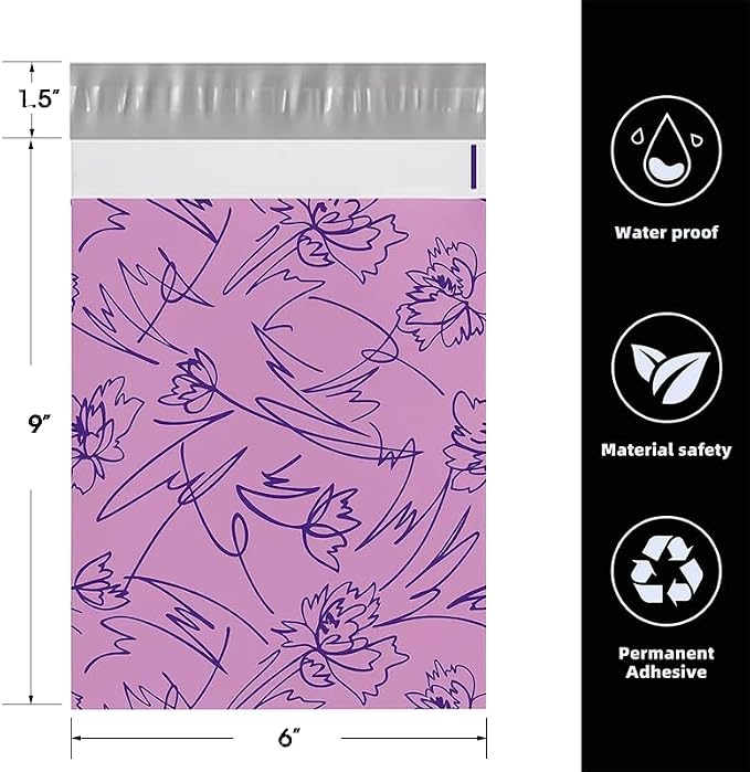 POLYSELLS 100pcs 6x9 Inches Poly Mailers Waterproof & Tear Resistant Mailing - Image 2
