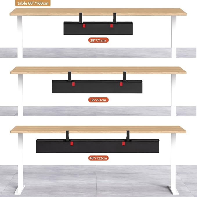Univivi No Drill Under Desk Cable Management Tray, Clamp/Screw Mount Desk Cable - Image 8
