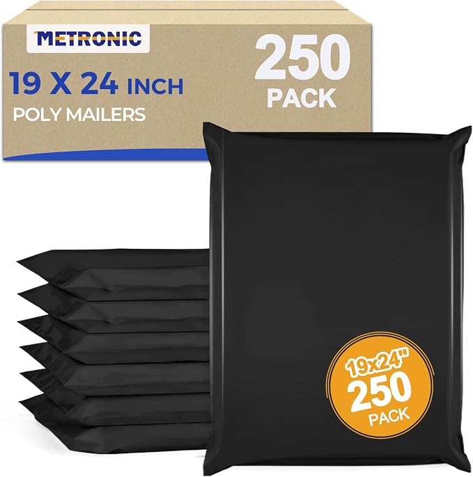 Metronic Poly Mailers 19x24 250Pcs Large Shipping Bags by METRONIC