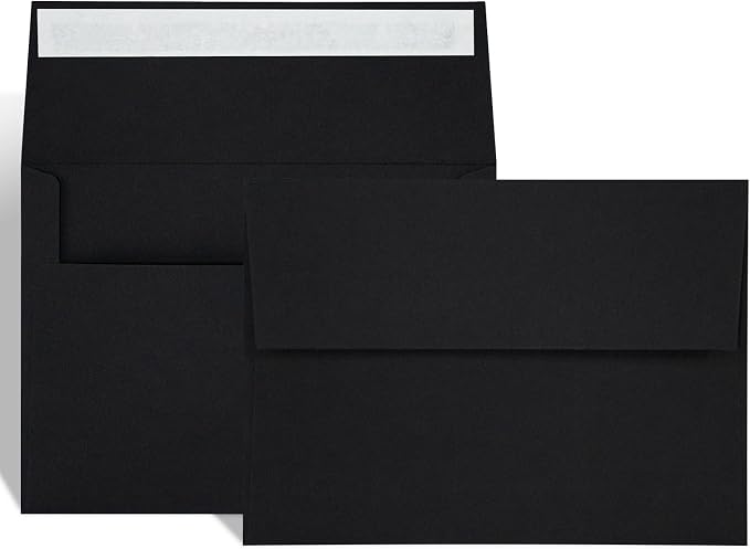 100 Pack A2 Black Envelopes Self Sealing Adhesive Perfect by AZAZA