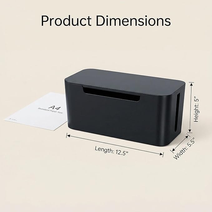 Eichzer Cable Management Box, Premium Cord Organizer Box to Hide Surge - Image 3