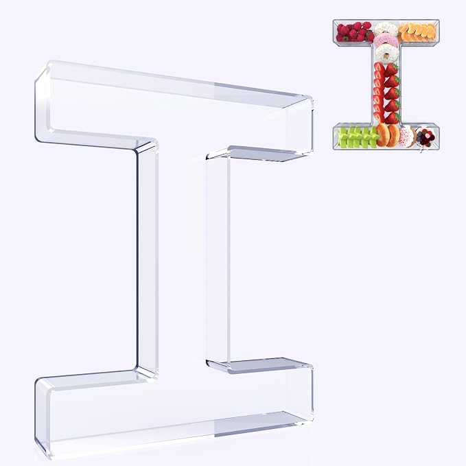 11" Acrylic Letter Charcuterie Box, Reusable Fillable Alphabet Number Shaped by RUFHVTY