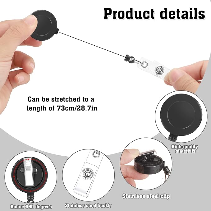 30 Pieces Retractable Badge Reels - Image 2