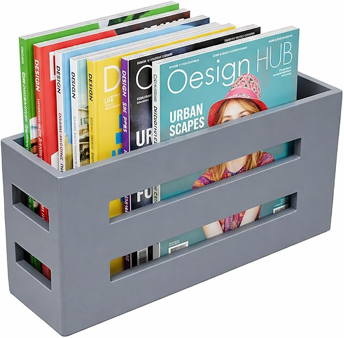 Magazine File Holder, Standing Wooden Magazine Rack, Desk Folder Organizer by Unknown