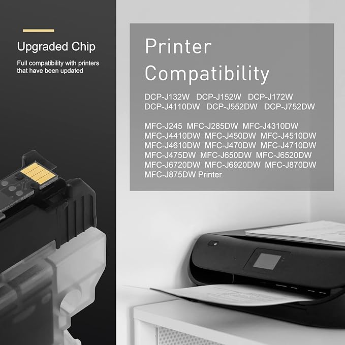 LC103 Ink Cartridges for Brother Printer Compatible for Brother Ink CartridgesLC103 Work with MFC-J870DW MFC-J6920DW MFC-J6520DW MFC-J450DWMFC-J470DW (Black,Cyan,Magenta,Yellow)-DeskLoop Office