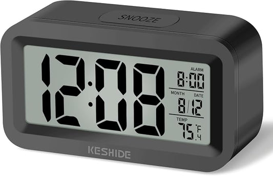 KESHIDE Travel Digital Alarm Clock, Battery Operated by KESHIDE