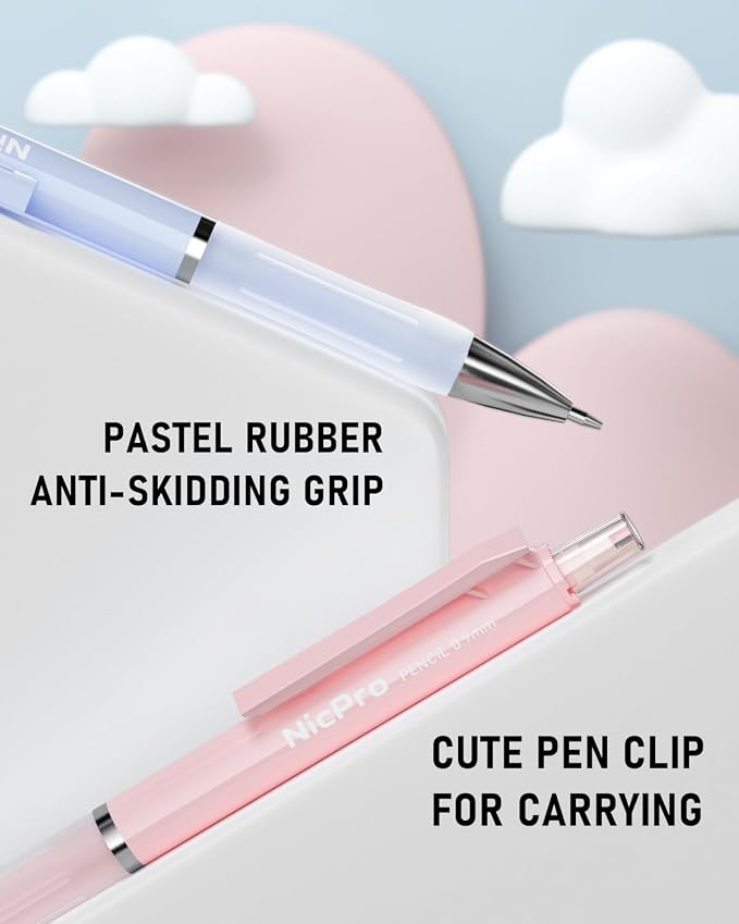 Nicpro 3PCS Pastel Mechanical Pencil Set, 0.9 Mechanical Pencil - Image 4