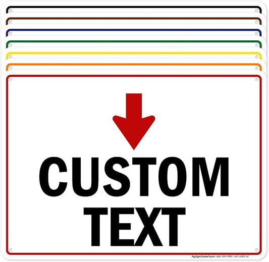 Custom Arrow Directional Sign, Down Arrow, 10x14 Inches, Rust Free .040 Aluminum by MySignCenter