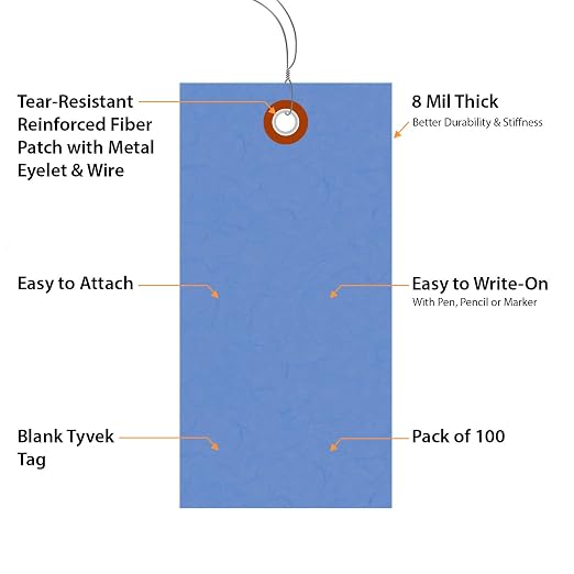 SmartSign 4.75 x 2.375 inch “Blue” Blank Tyvek Shipping Tags - Image 4