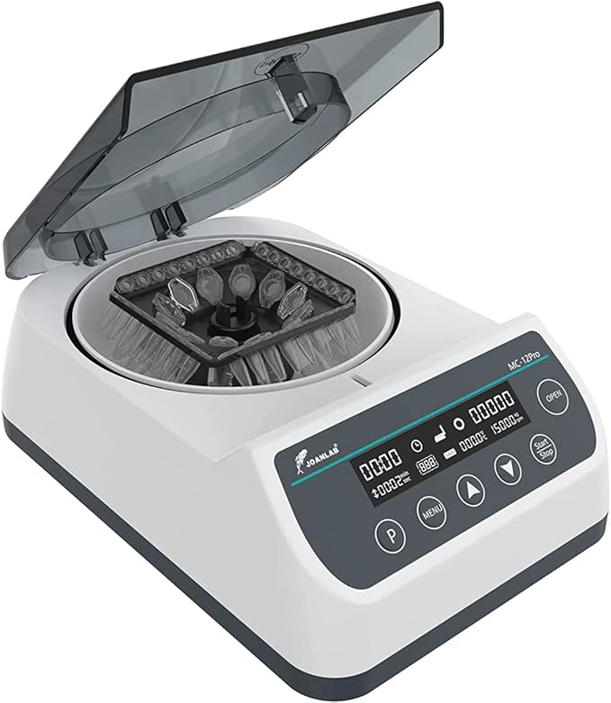 Lab High Speed Centrifuge Machine Bechtop Microcentrifuges 3 in 1 Rotor for 0.2/0.5/1.5/2mL Tube Capacity (12000RPM)-DeskLoop Office