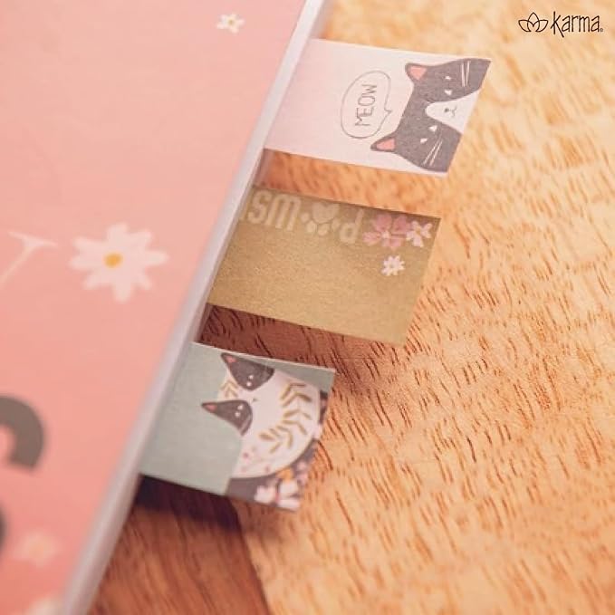 Karma, 100 Sticky Paper Tabs, Cute Page Markers, Sticky Index Tabs, Colorful - Image 2