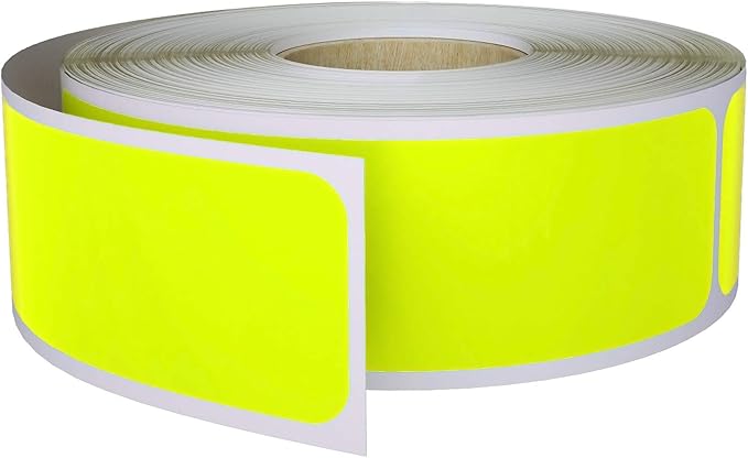 Writable Sticker Labels 3X1 inch 250 Pack, Neon Yellow Sticker Roll by Royal by RoyalGreen
