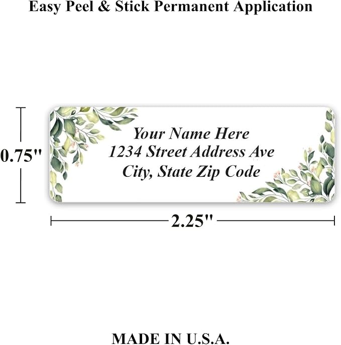 Personalized Return Address Labels Corner Leaves - Image 3