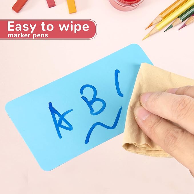 32 Pcs Dry Erase Magnetic Labels, 4.2" x 2.1" 8 Colors | Reusable Writable - Image 5