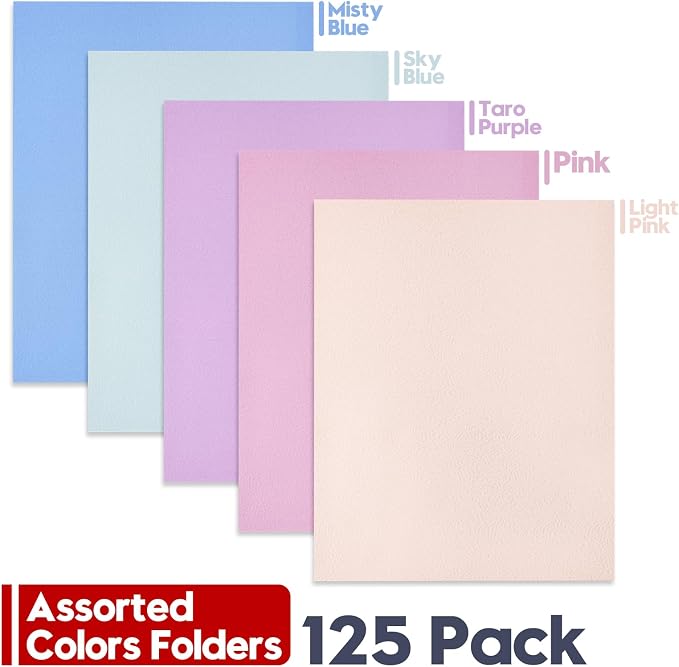 125 Pack Bulk Two Pocket Folders, Letter Size 8.5" x 11" Paper Folders - Image 4