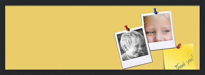 PinPix 36x12 Inch Cork Bulletin Board. This Decorative Framed Pin Board Comes with Honey Pastel Design and a Satin Black Frame. Ideal for Home Office Decor or Message Board (PinPix-1810)-DeskLoop Office