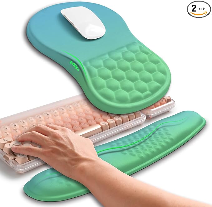 Hokafenle 2in1 Combination, Wave Keyboard Wrist Rest and Ergonomic Curvature by Hokafenle