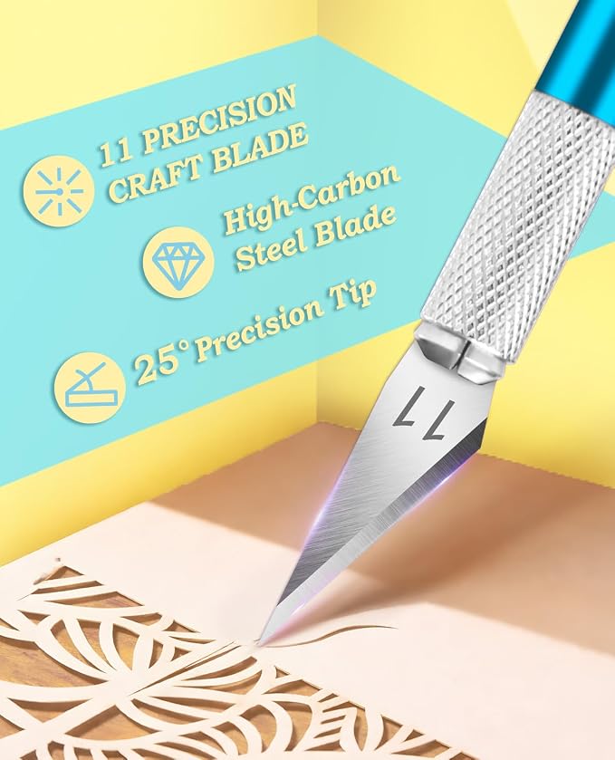 DIYSELF Craft Knife with 10 Extra #11 Blades, Precision Hobby Knife Set with - Image 3