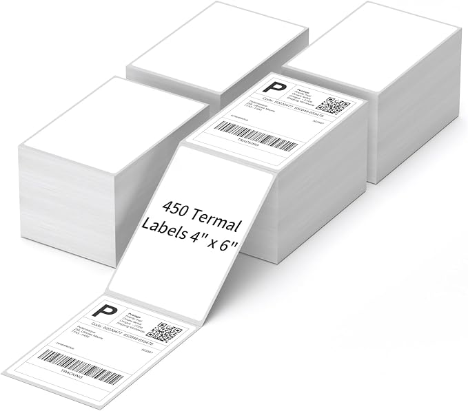 4" x 6" Fanfold Direct Thermal Labels, 2000 Per Stack, Compatible by NefLaca