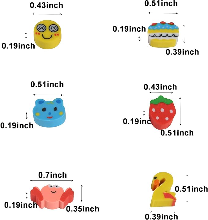 300PCS Mini Cute Pencil Erasers - Image 2