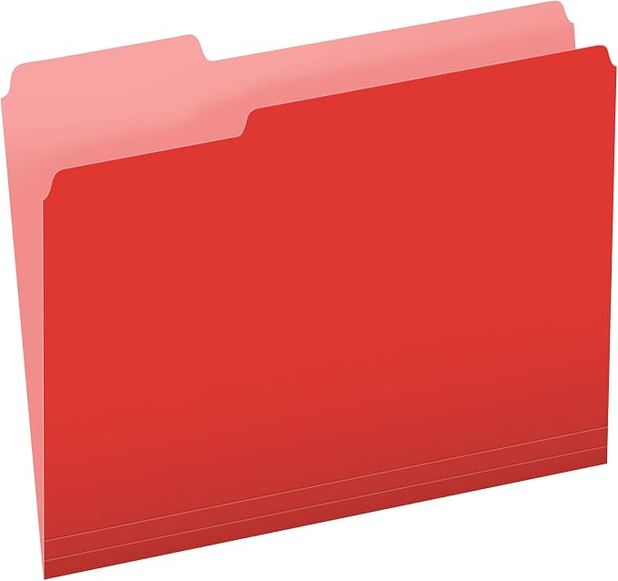 Pendaflex Two-Tone Color File Folders, Letter Size, 1/3 Cut, 100 per box by TOPSProducts