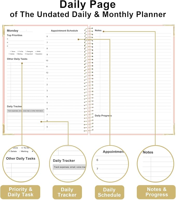 Undated Daily Planner 8.5"x11" - Image 4